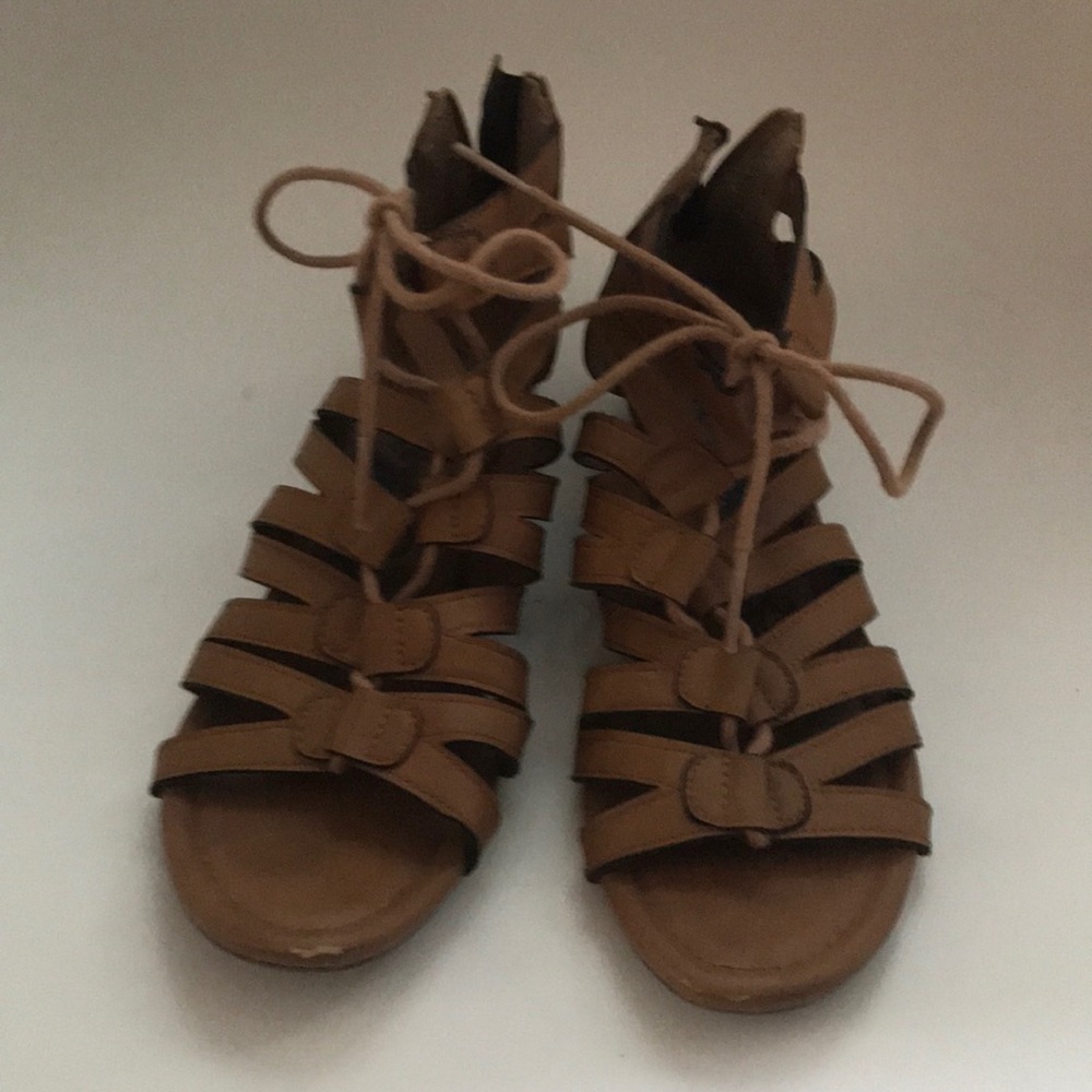 Brown Strappy 1.5in Wedge Heels